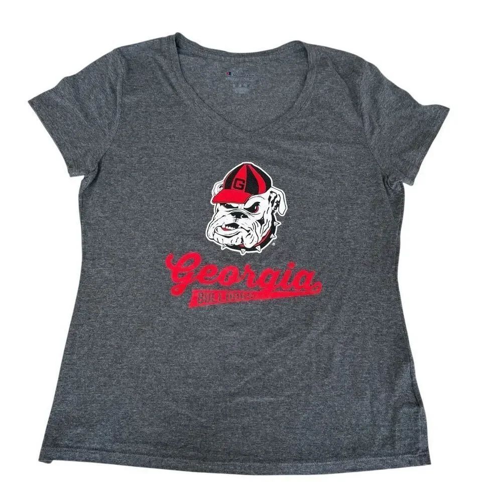 Champion women's charcoal heather t-shirt graphic Georgia Bulldogs logo size S